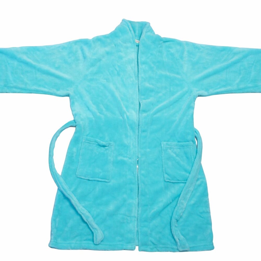 womens Mayfair Plush Bathrobe One Size Fits Most Adult M/L Turquoise Soft Belted